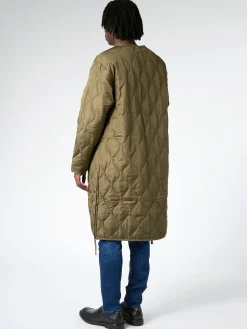 TAION - Military Crew Long Coat in Dark Olive