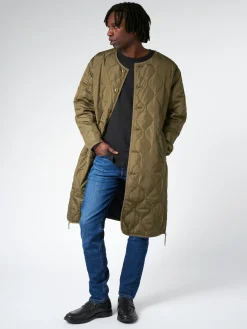 TAION - Military Crew Long Coat in Dark Olive