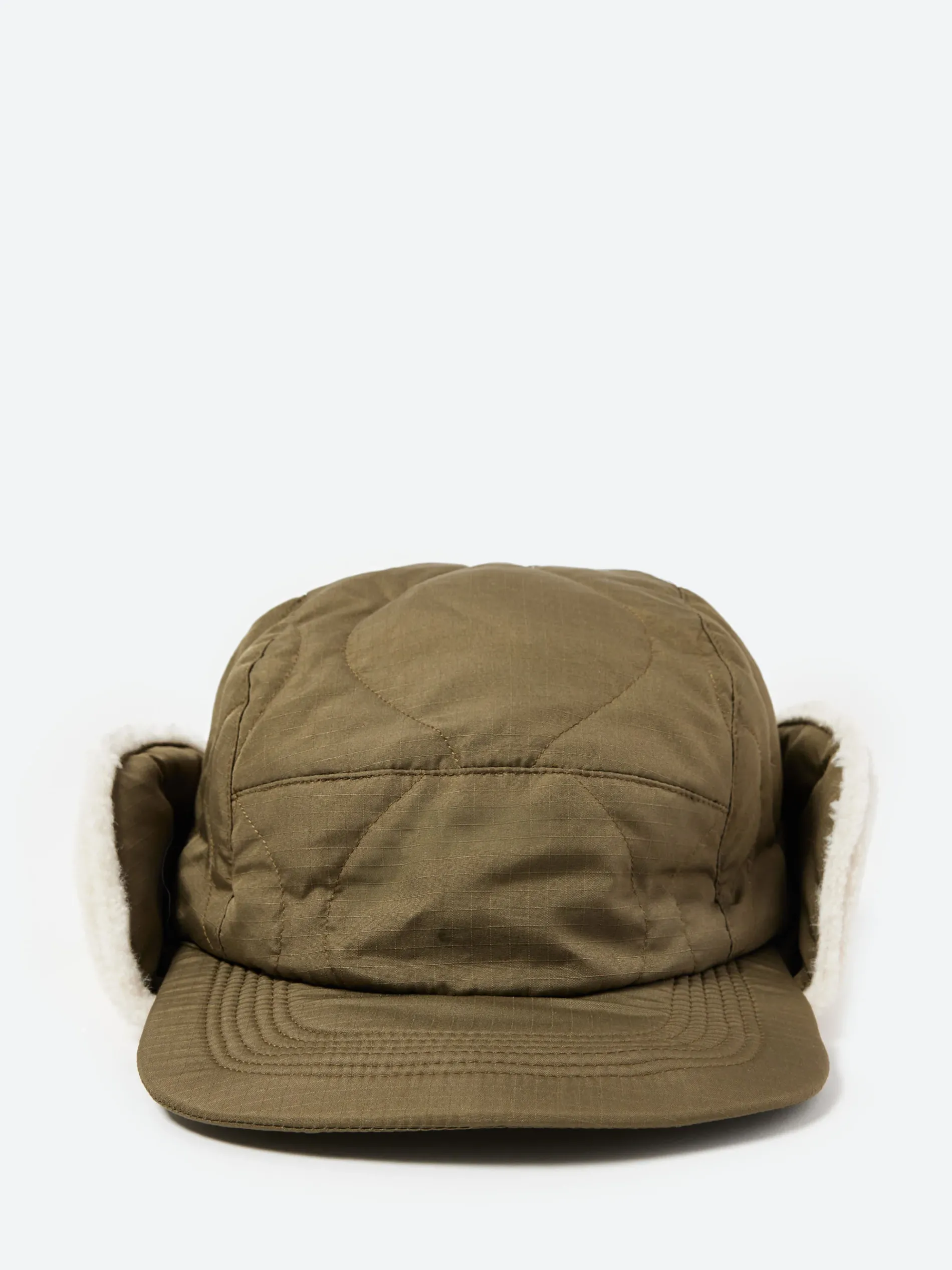 TAION - Military Down Cap in Dark Olive and Cream