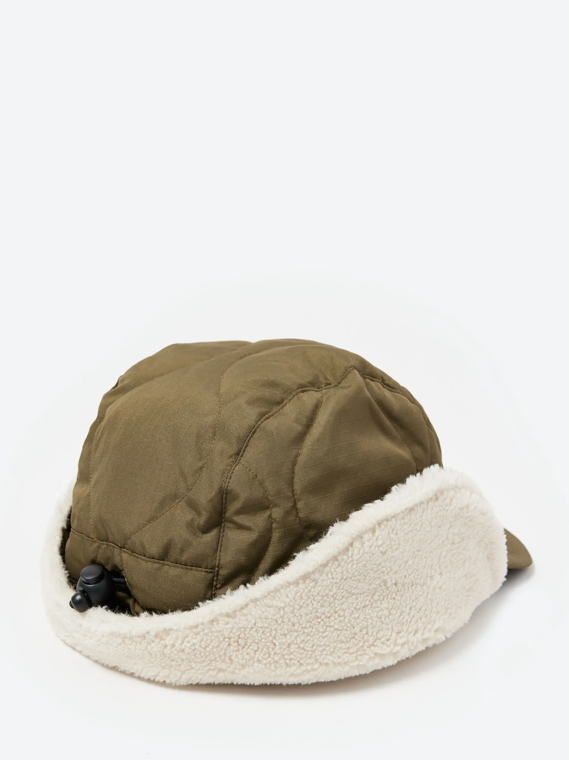 TAION - Military Down Cap in Dark Olive and Cream