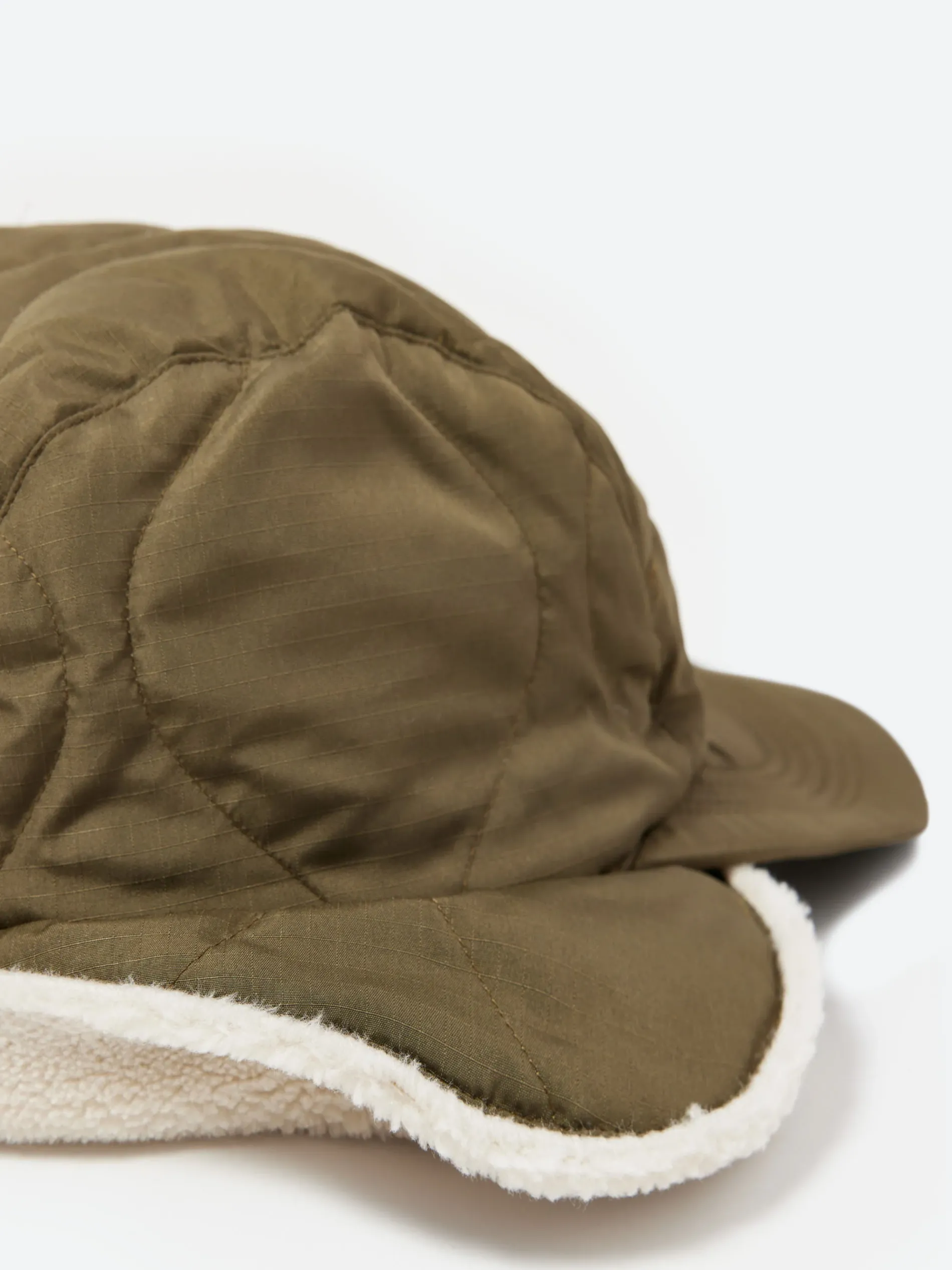 TAION - Military Down Cap in Dark Olive and Cream