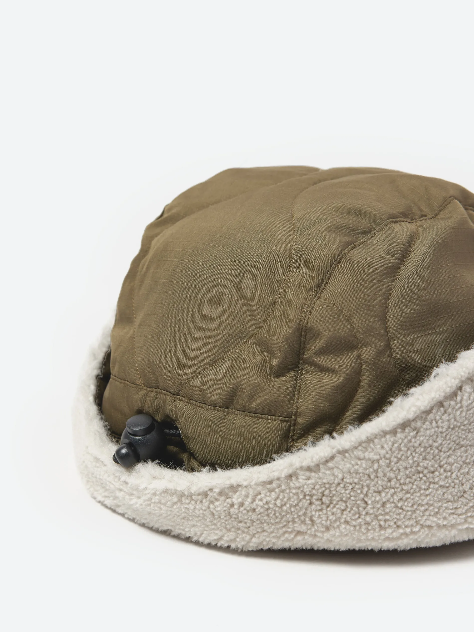 TAION - Military Down Cap in Dark Olive and Cream