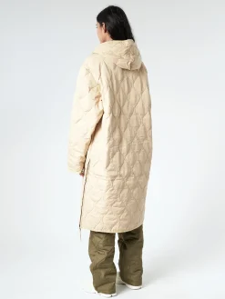 TAION - Military Hood Long Down Coat in Cream