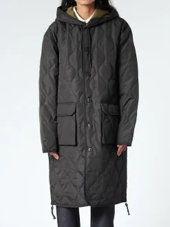 TAION - Military Hood Long Down Coat in Black