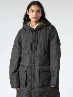 TAION - Military Hood Long Down Coat in Black