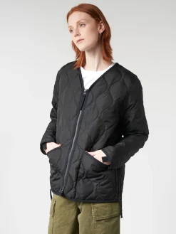 Taion - Military Zip V-Neck Down Jacket in Black