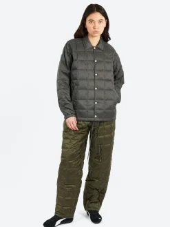 TAION - Semi Wide Down Pants in Dark Olive