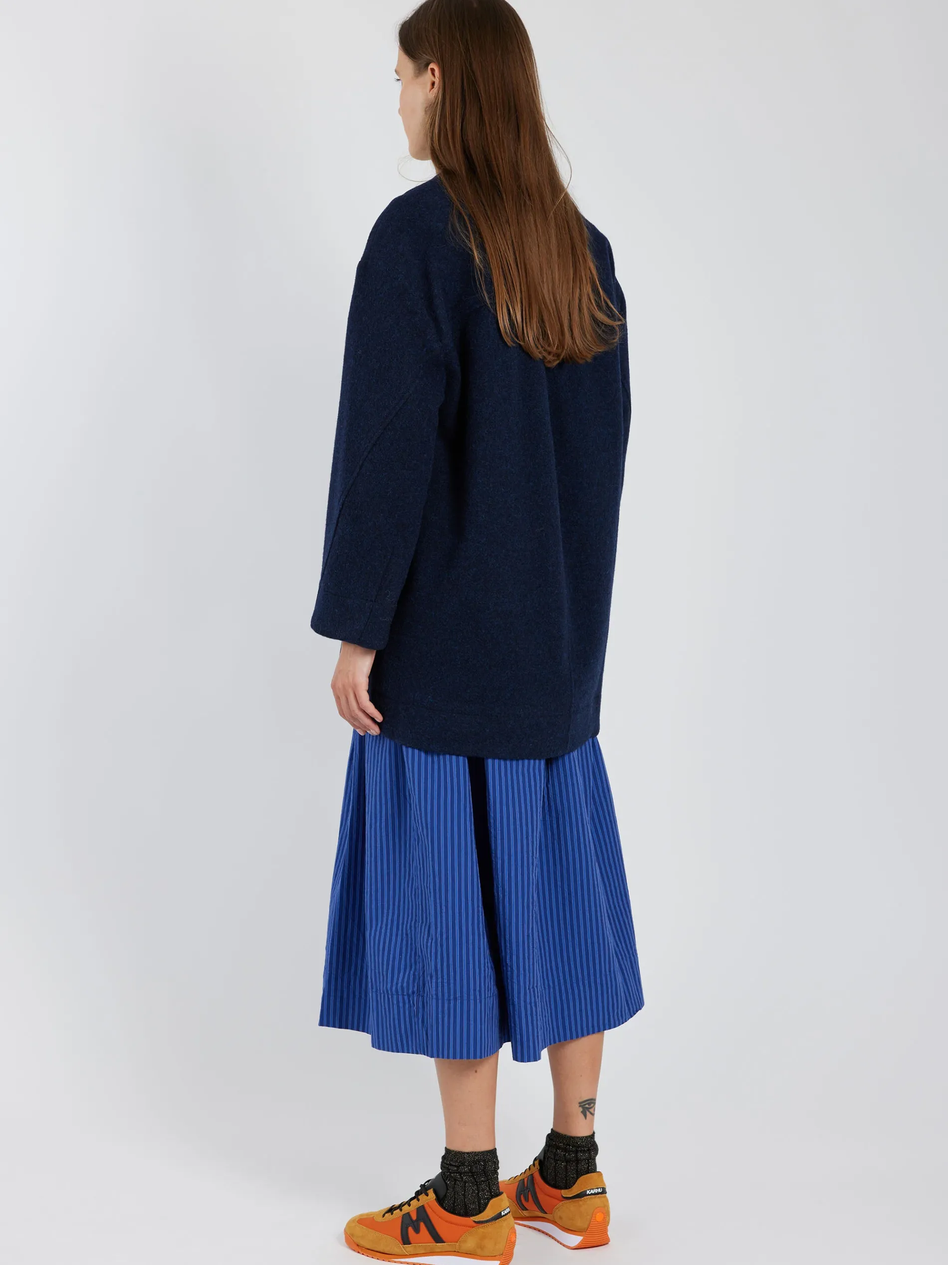 TOAST - Boiled Wool Short Coat in Navy
