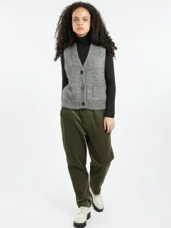 TOAST - Button Through Tank in Grey Melange