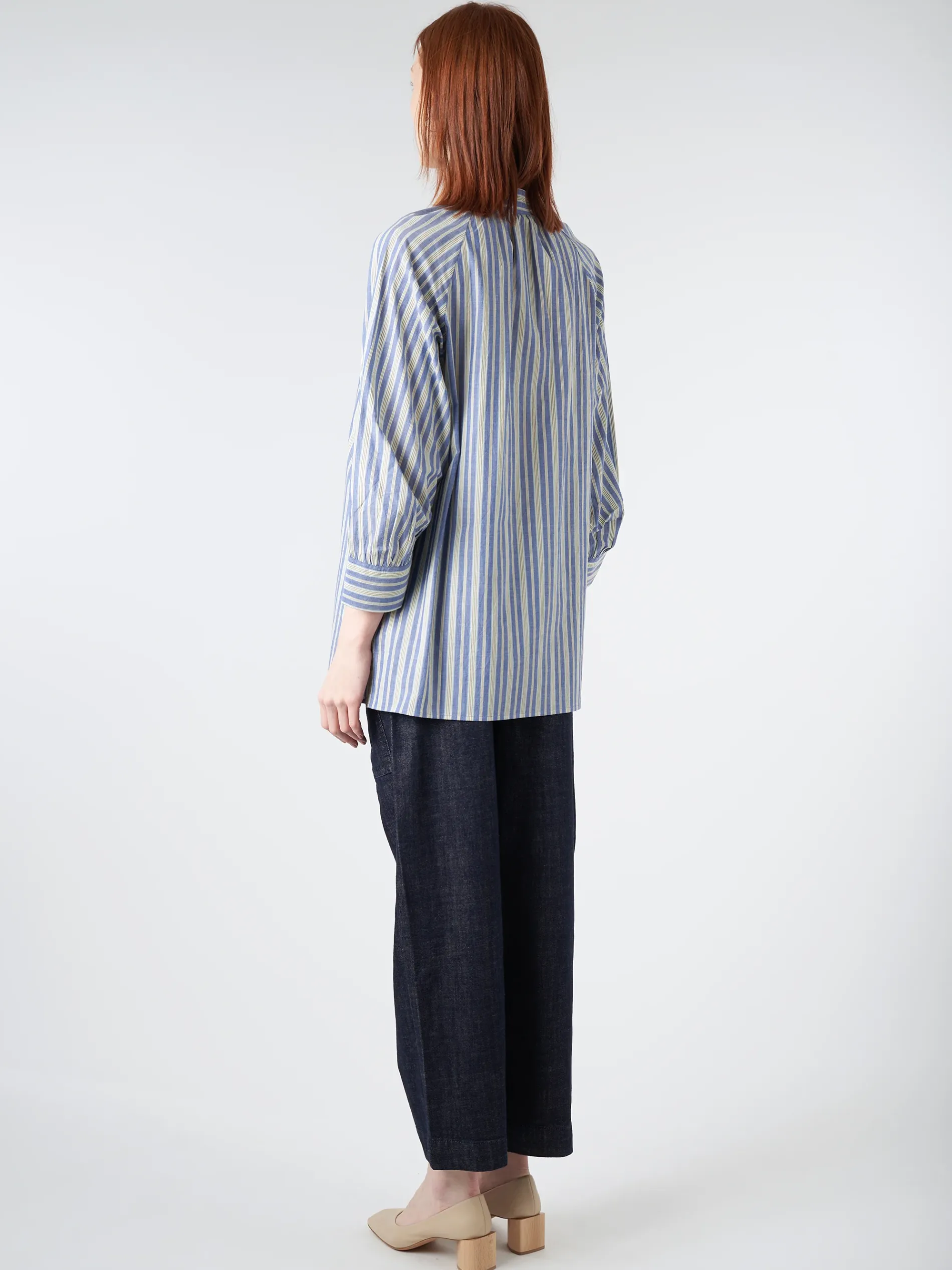 TOAST - Catrin Stripe Raglan Shirt in Myrtle