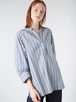 TOAST - Catrin Stripe Raglan Shirt in Myrtle