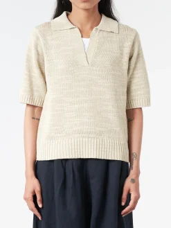 TOAST - Collared Slub Sweater in Parchment