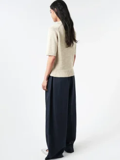 TOAST - Collared Slub Sweater in Parchment
