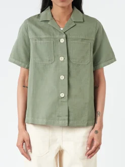 TOAST - Cotton Linen Short Sleeve Shirt in Sage