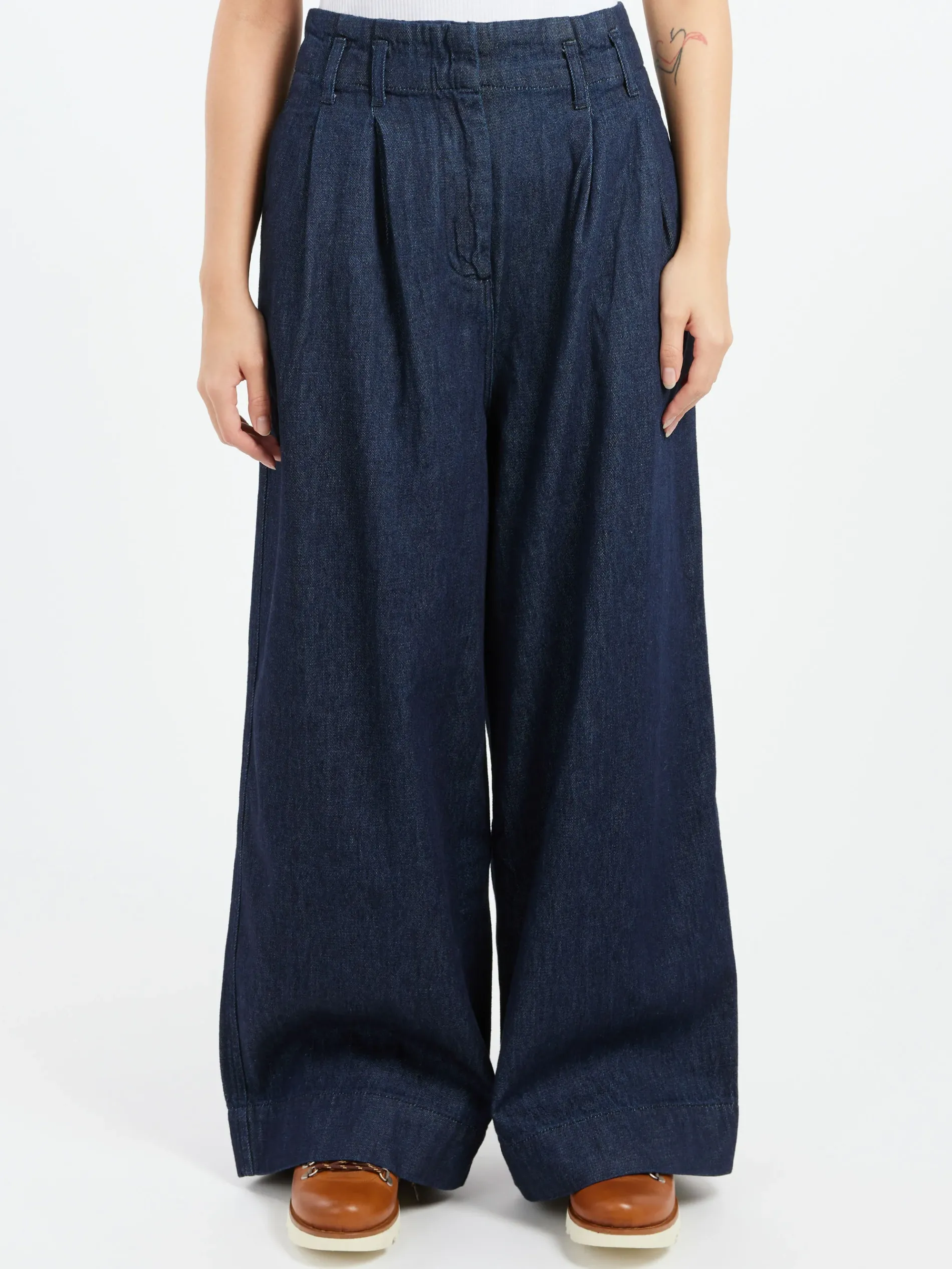 TOAST - Denim Wide Leg Trousers in Indigo