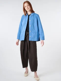 TOAST - Garment Dyed Denim Shirt in Woad