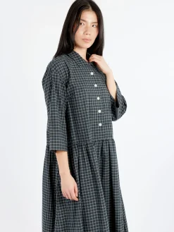 TOAST - Graph Check Shirt Dress in Slate