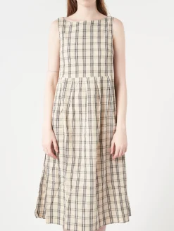 TOAST - Iku Check Dress in Sand