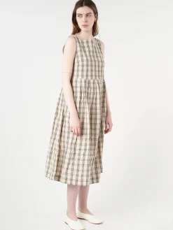 TOAST - Iku Check Dress in Sand