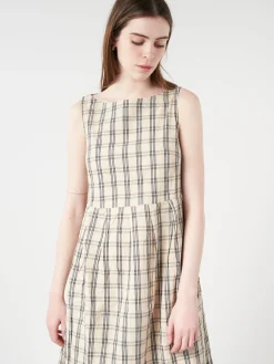 TOAST - Iku Check Dress in Sand