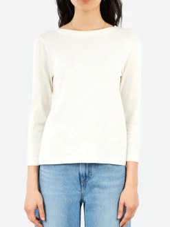 TOAST - Lia Garment Dyed Boat Neck Tee in Chalk