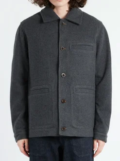 TOAST - Melton Wool Blend Chore Jacket in Charcoal
