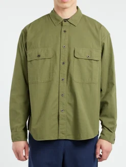 TOAST - Oxford Workwear Shirt in Washed Olive