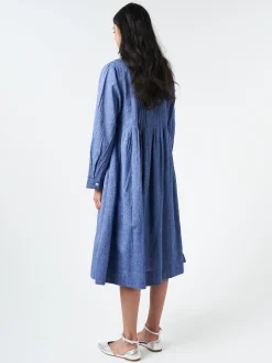TOAST - Pintuck Chambray Dress in Chambray Blue