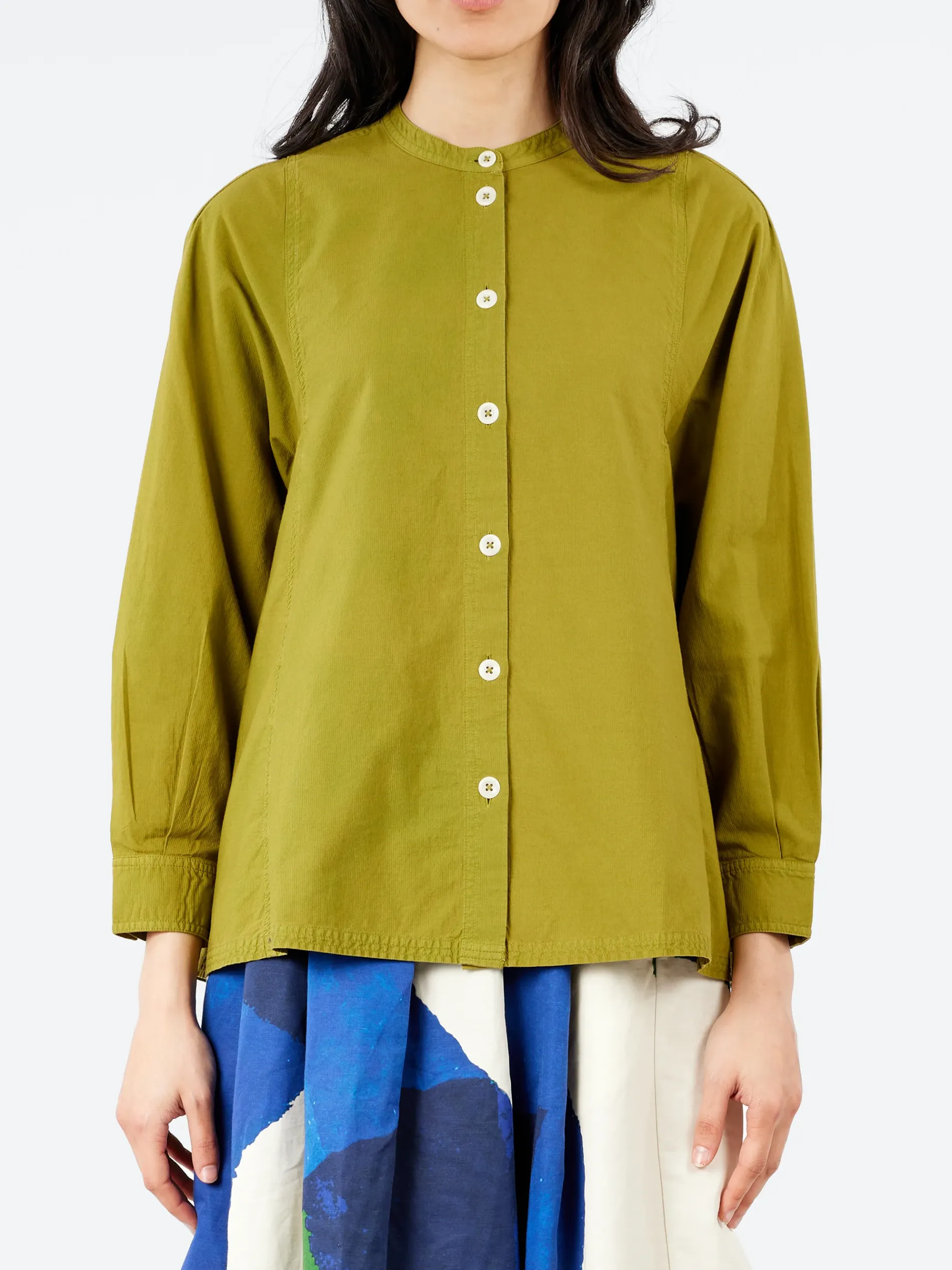 TOAST - Raised Stripe Shirt in Pea Shoot