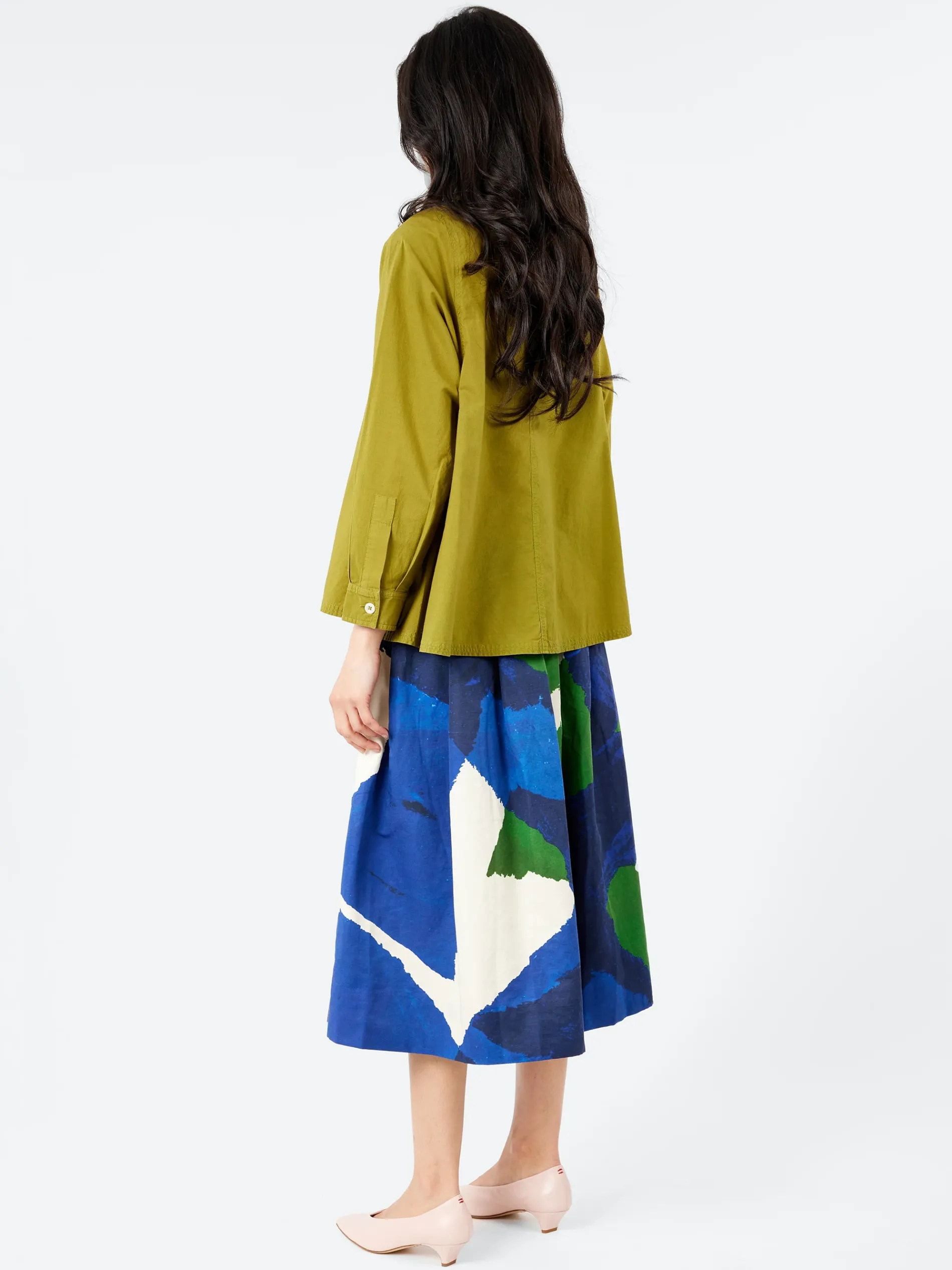 TOAST - Raised Stripe Shirt in Pea Shoot