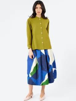 TOAST - Raised Stripe Shirt in Pea Shoot