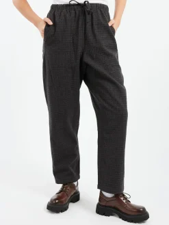 TOAST - Suki Seersucker Check Trousers in Carbon