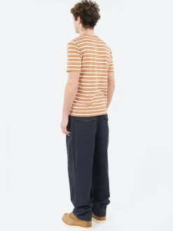 TOAST - Theo Stripe Short Sleeve Tee in Ecru and Rust