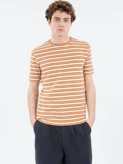 TOAST - Theo Stripe Short Sleeve Tee in Ecru and Rust
