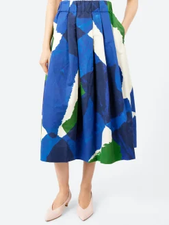 TOAST - Washi Print Skirt in Ecru, Blue and Green