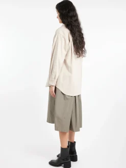 Toujours - Baggy Shirt Jacket in Off Gray