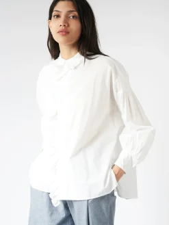 Toujours - Ruffle Shirt in White