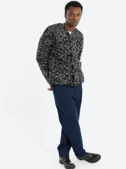 Universal Works - Cardigan in Black and Charcoal