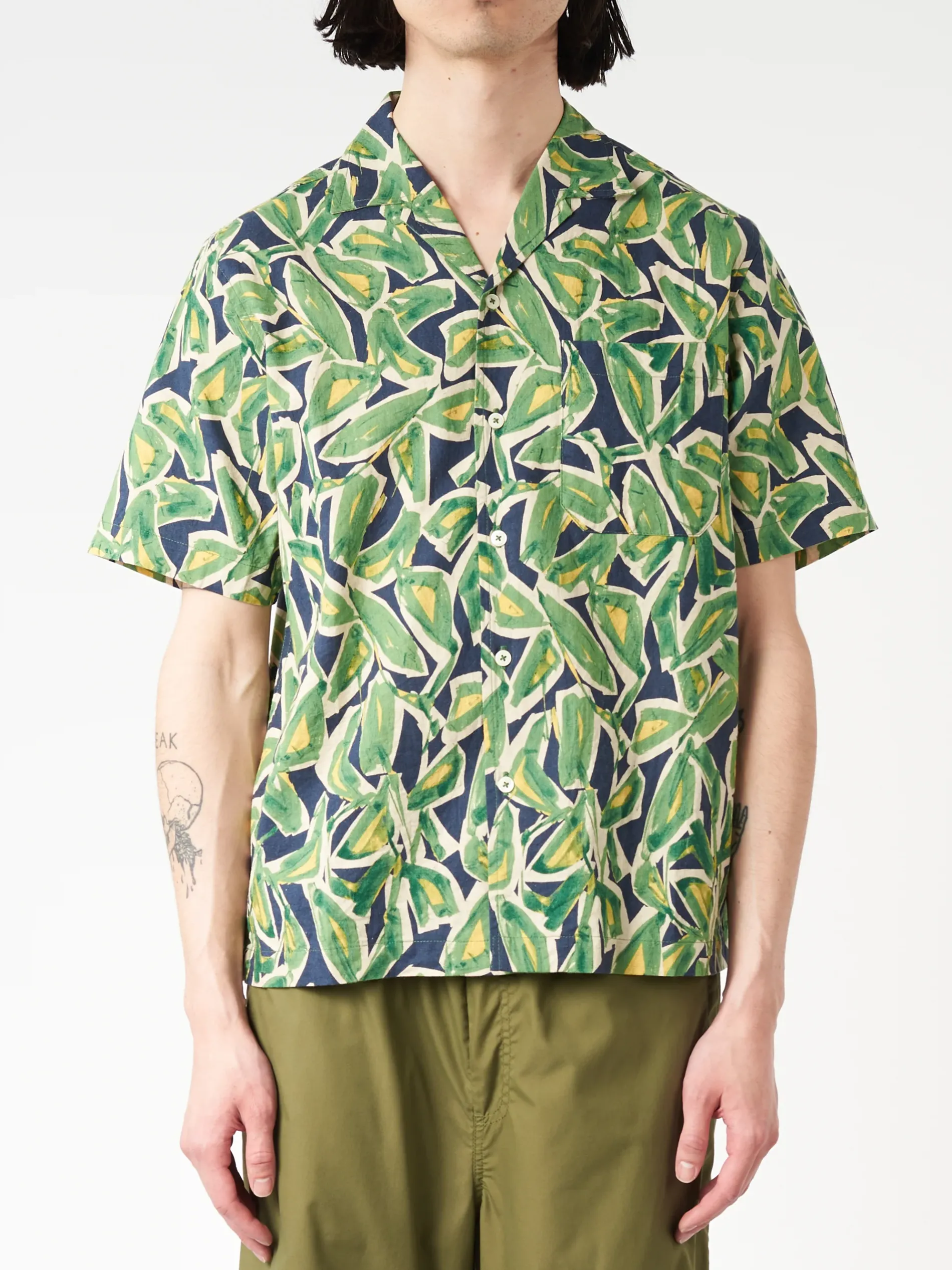 Universal Works - Minari Shirt in Navy Artist Flower Lincot