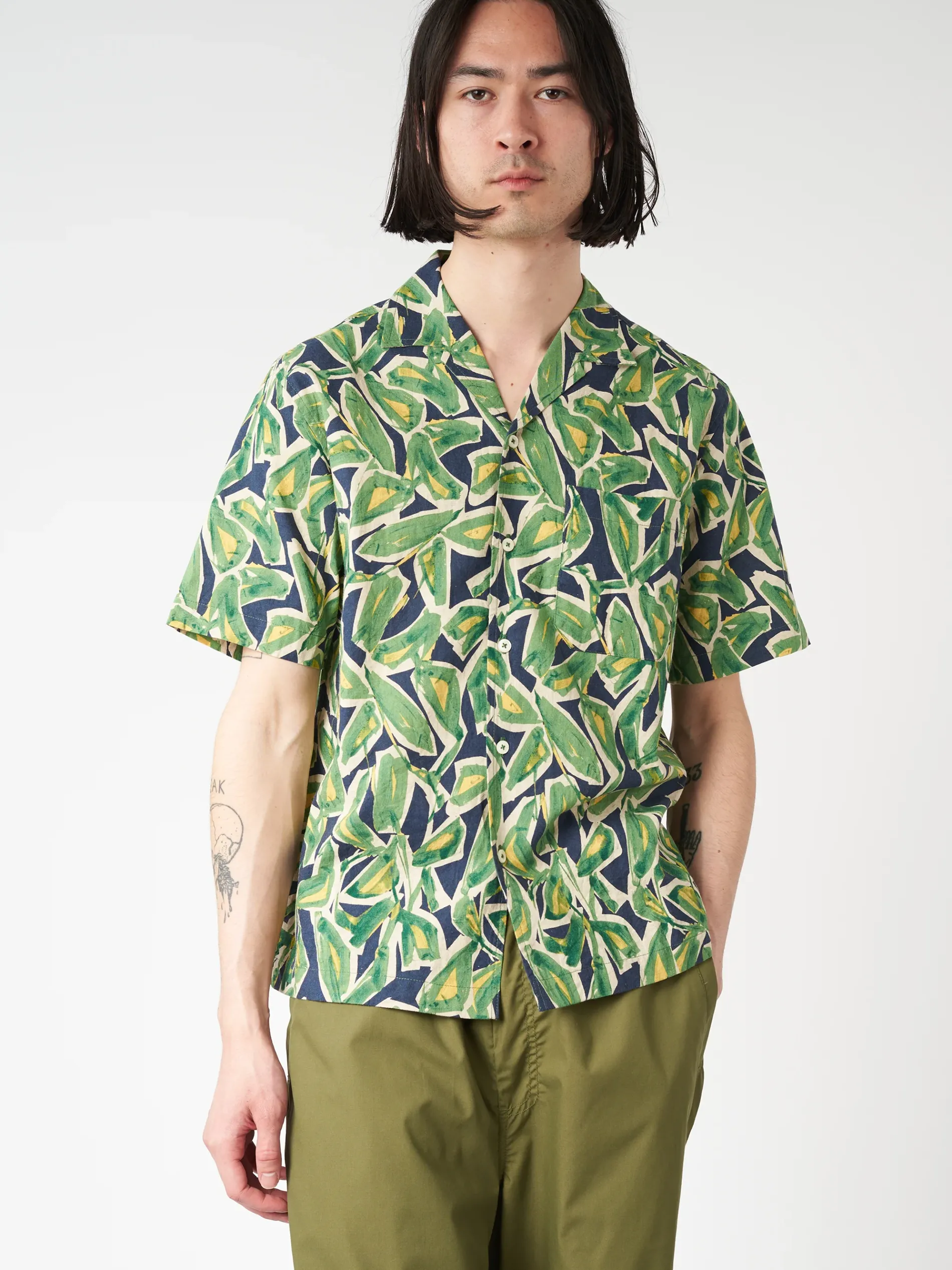 Universal Works - Minari Shirt in Navy Artist Flower Lincot