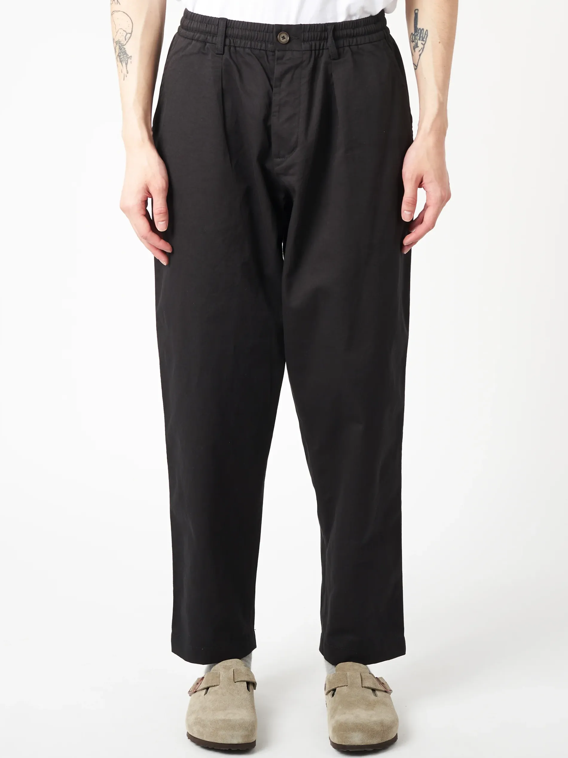 Universal Works - Pleated Track Pant in Black