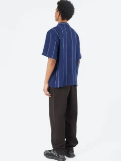 Universal Works - Road Shirt in Navy Reef Stripe Cotton