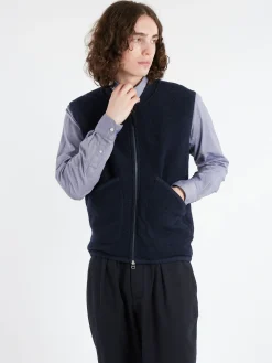 Universal Works - Zip Waistcoat in Navy