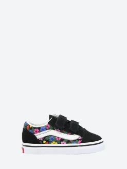 Vans - Toddler Old Skool V in Black/White Floral