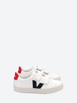 Veja - Esplar Junior ChromeFree Leather in White, Nautico and Pekin