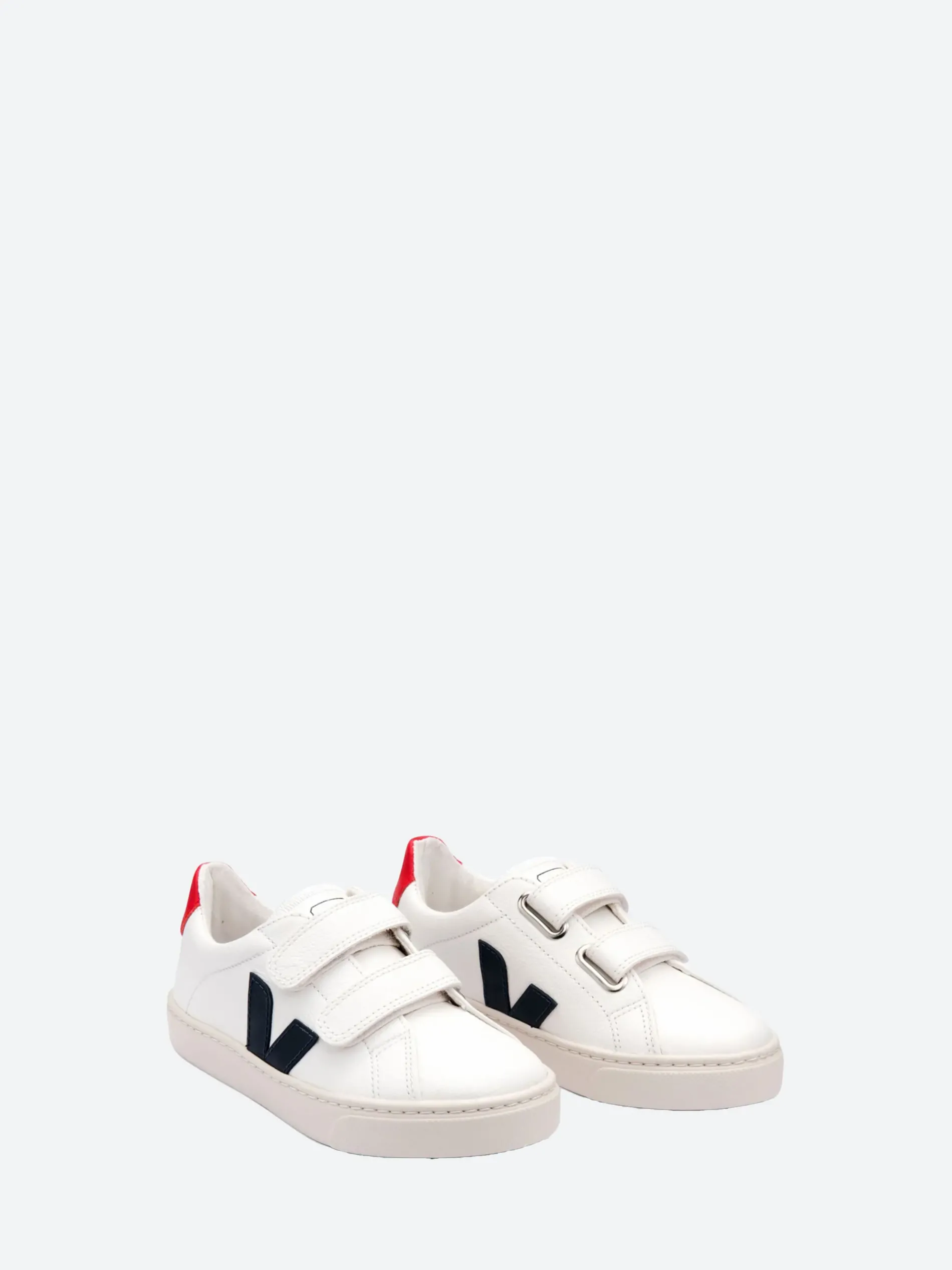 Veja - Esplar Junior ChromeFree Leather in White, Nautico and Pekin