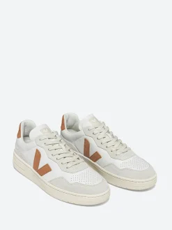 Veja - V-90 Leather in White and Umber