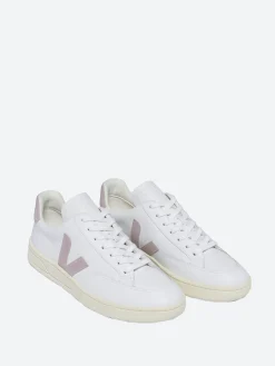 Veja - V-12 Leather in White and Babe
