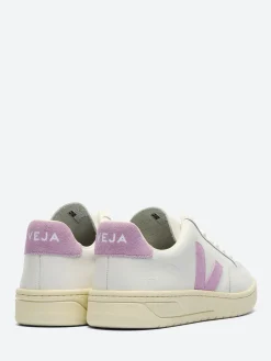 Veja - V-12 O.T. Leather in Extra White and Orchid