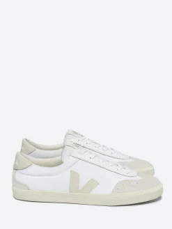 Veja - Volley Canvas in White and Pierre
